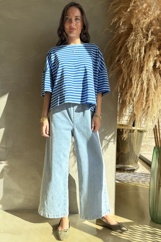 Sunday Morning Tee Baby Blue & Soft Cobalt